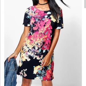 Floral Shift T shirt dress